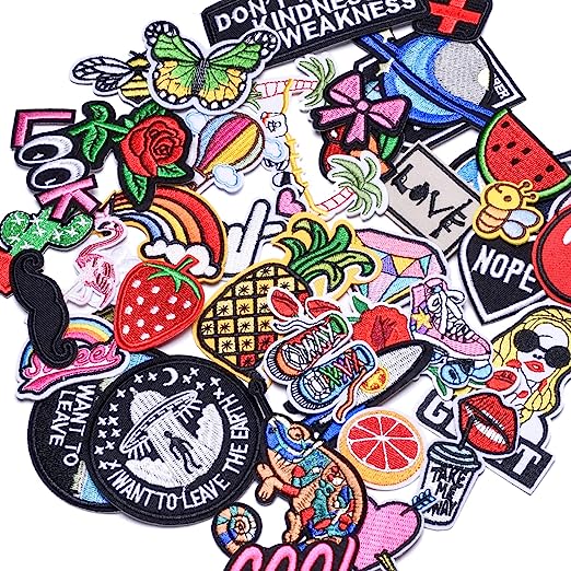 DIY Iron On Embroidered Patches 42 Pcs - On the Go with Princess O