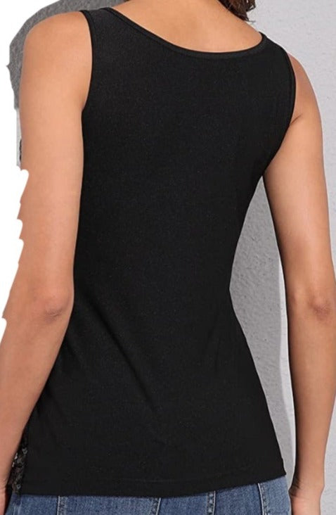 Glittery Black Sequin Tank Top - On the Go with Princess O
