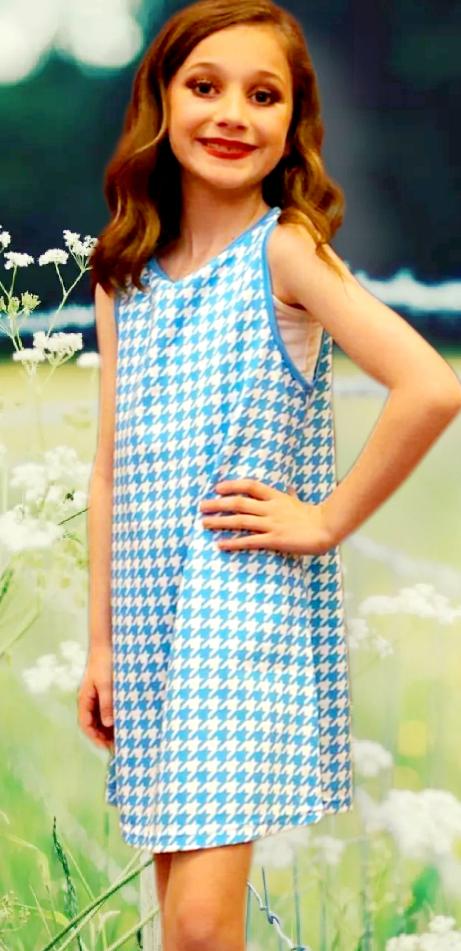 Blue Houndstooth Sleeveless Dress - On the Go with Princess O