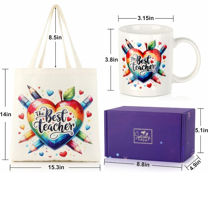 The Best Teacher Gift Mug & Tote Bag On the Go with Princess O