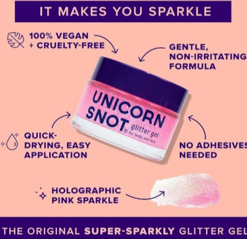 Pink Face Glitter Vegan Gel Hypoallergenic