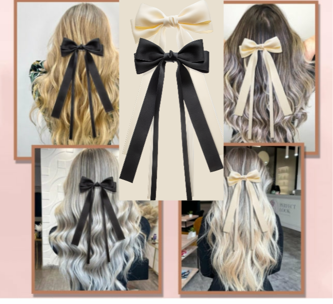 2 Satin Hair Ribbon Bows