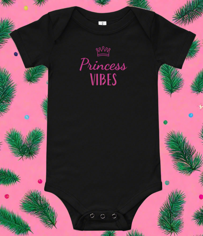 Princess Vibes Cotton Baby Onesie - On the Go with Princess O