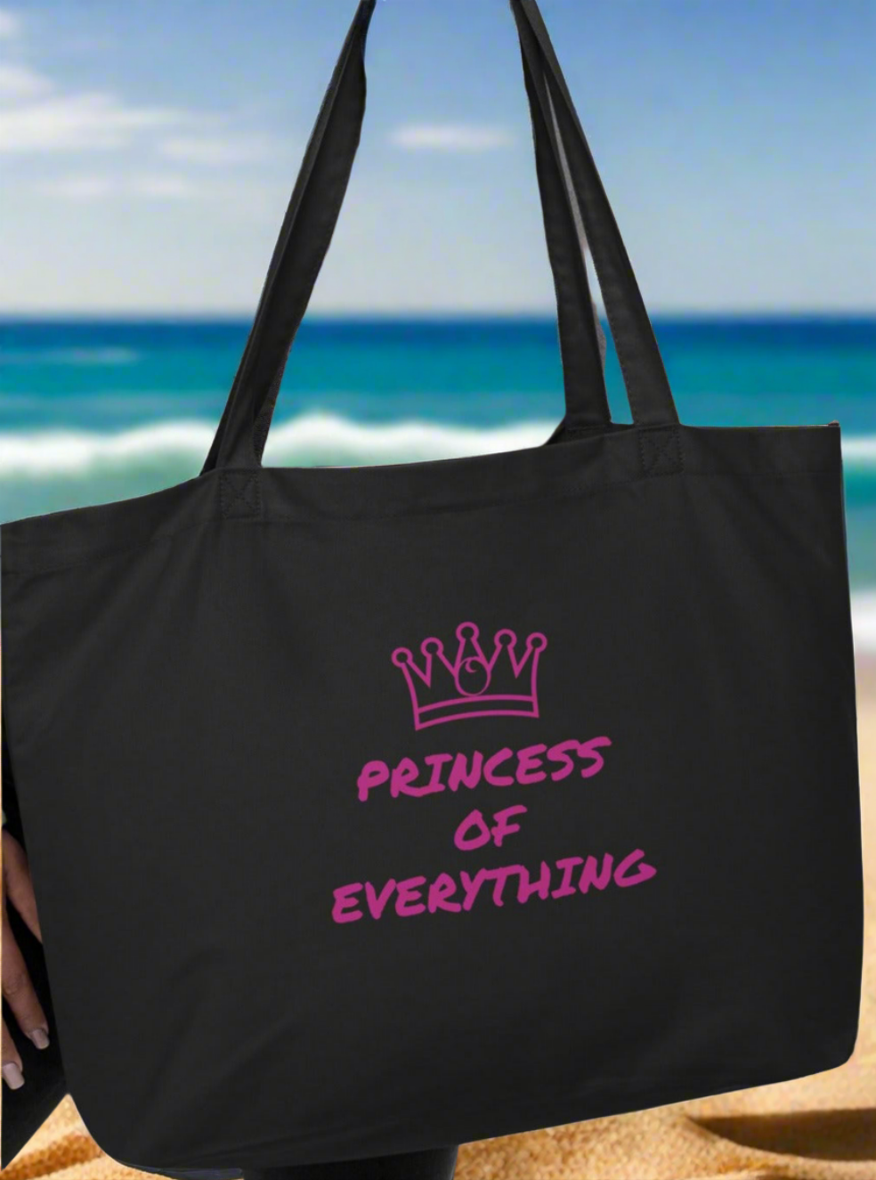 Princess of Everything Canvas Travel Tote Bag On the Go with Princess O