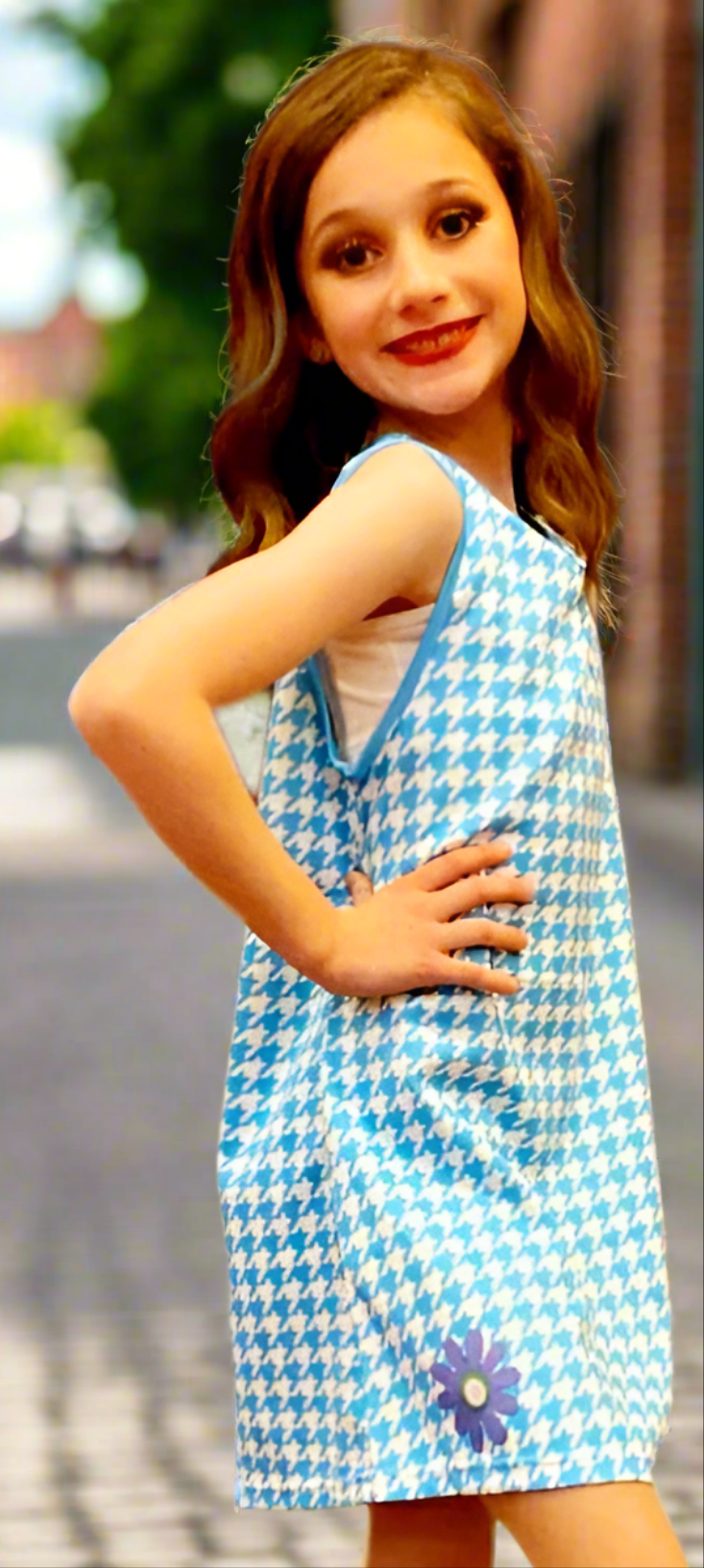 Blue Daisy Houndstooth Sundress - On the Go with Princess O