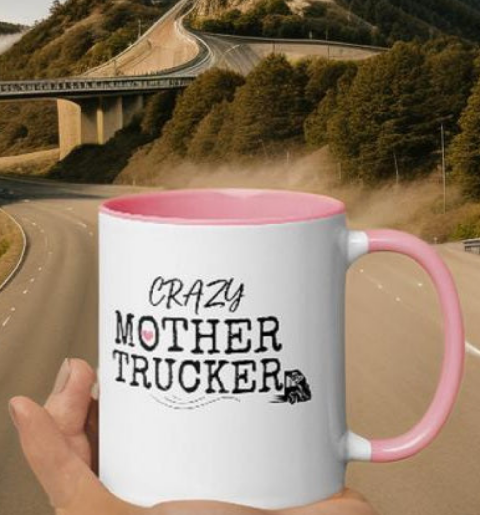 Crazy Mother Trucker Ceramic Mug - On the Go with Princess O