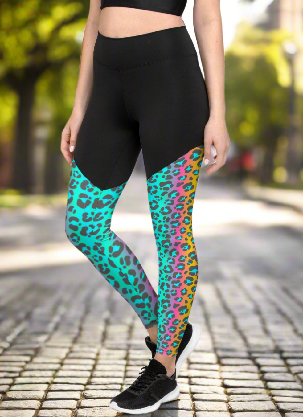 Leopard Print Womens Sports Leggings - On the Go with Princess O