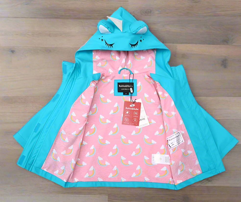 Toddler Unicorn Raincoat Waterproof Lining - On the Go with Princess O