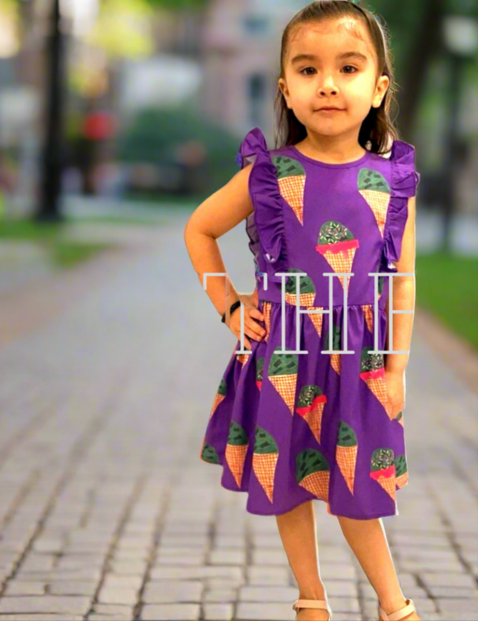 Purple Ice Cream Ruffle Sundress On the Go with Princess O
