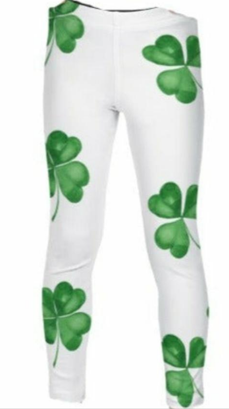 Irish Watercolor Shamrocks Spandex Girls Toddlers Leggings - On the Go with Princess O