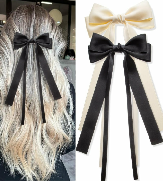 2 Satin Hair Ribbon Bows