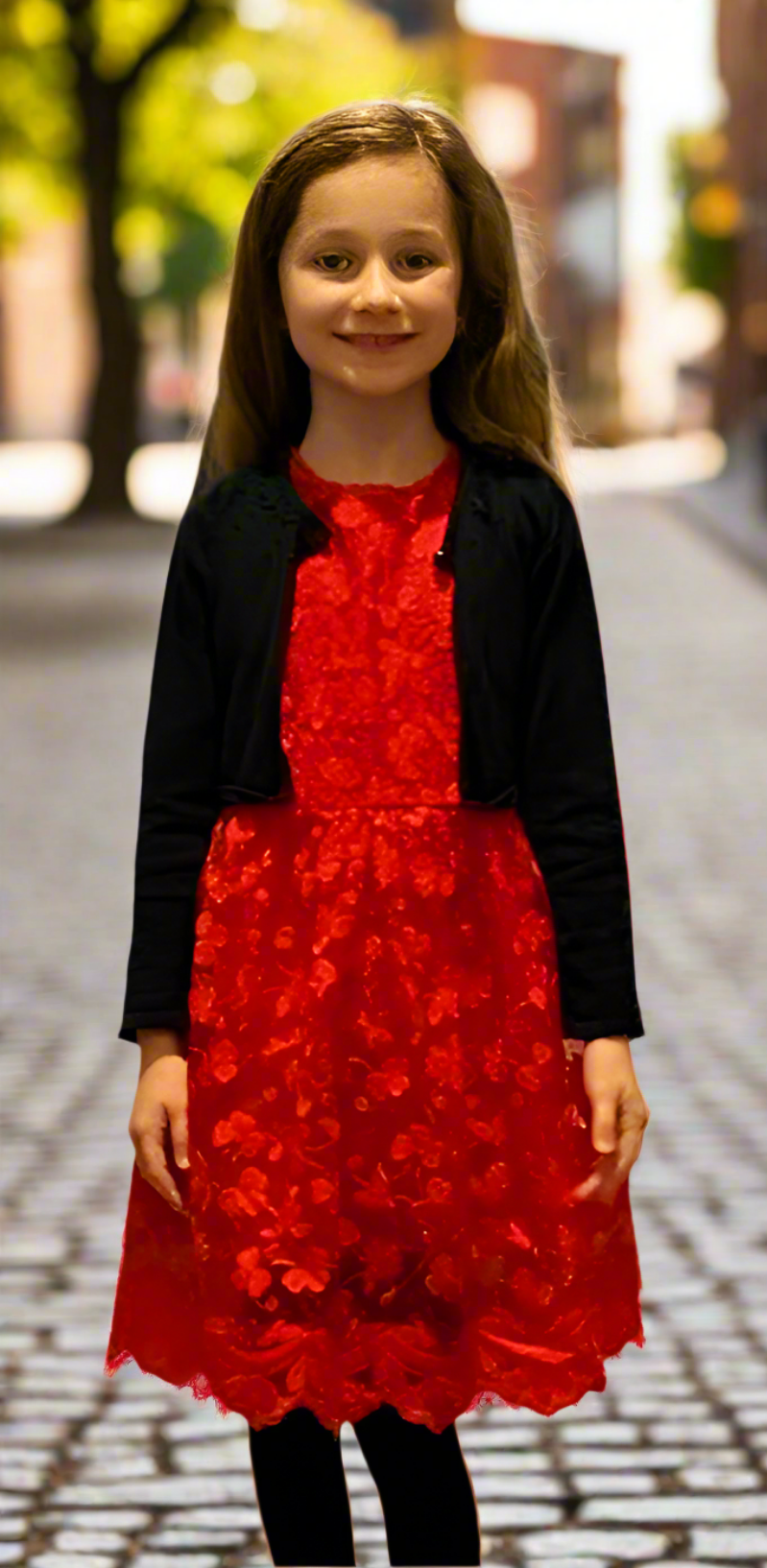 Festive Red Embroidered Dress (7/8) - On the Go with Princess O