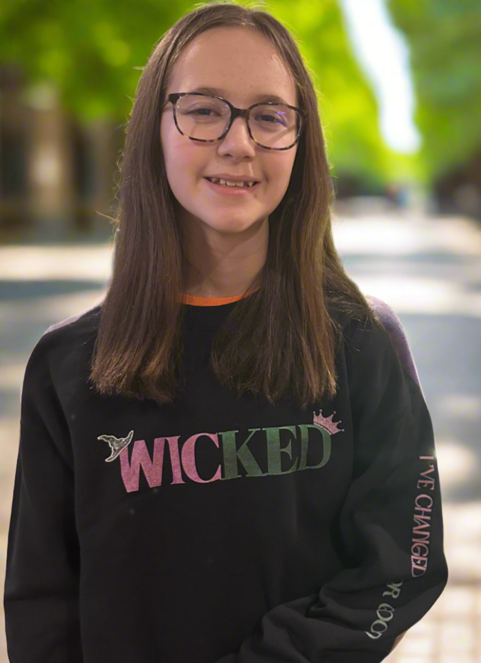 Wicked I've Changed for Good Juniors Womens Sweatshirt