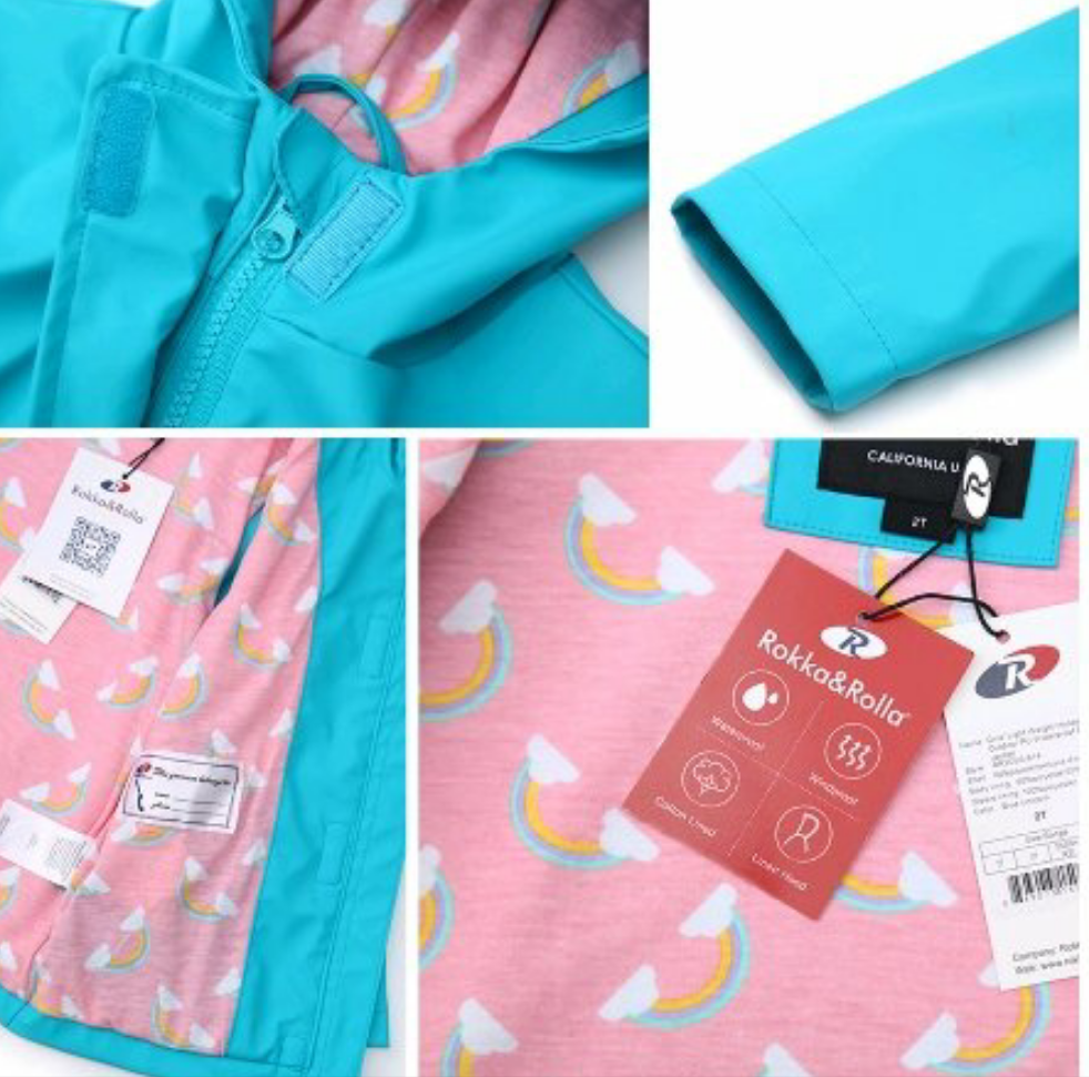 Toddler Unicorn Raincoat Waterproof Lining - On the Go with Princess O