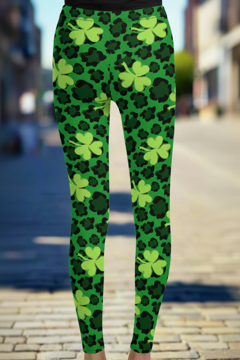 Shamrock & Leopard Leggings On the Go with Princess O