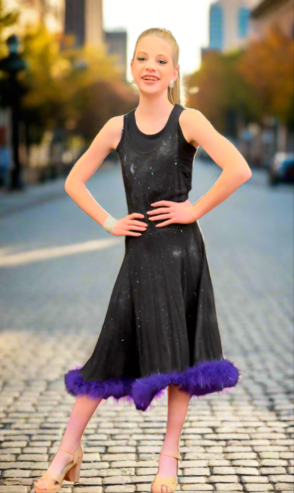 Milky Way Glitter Juniors Dress 12/14