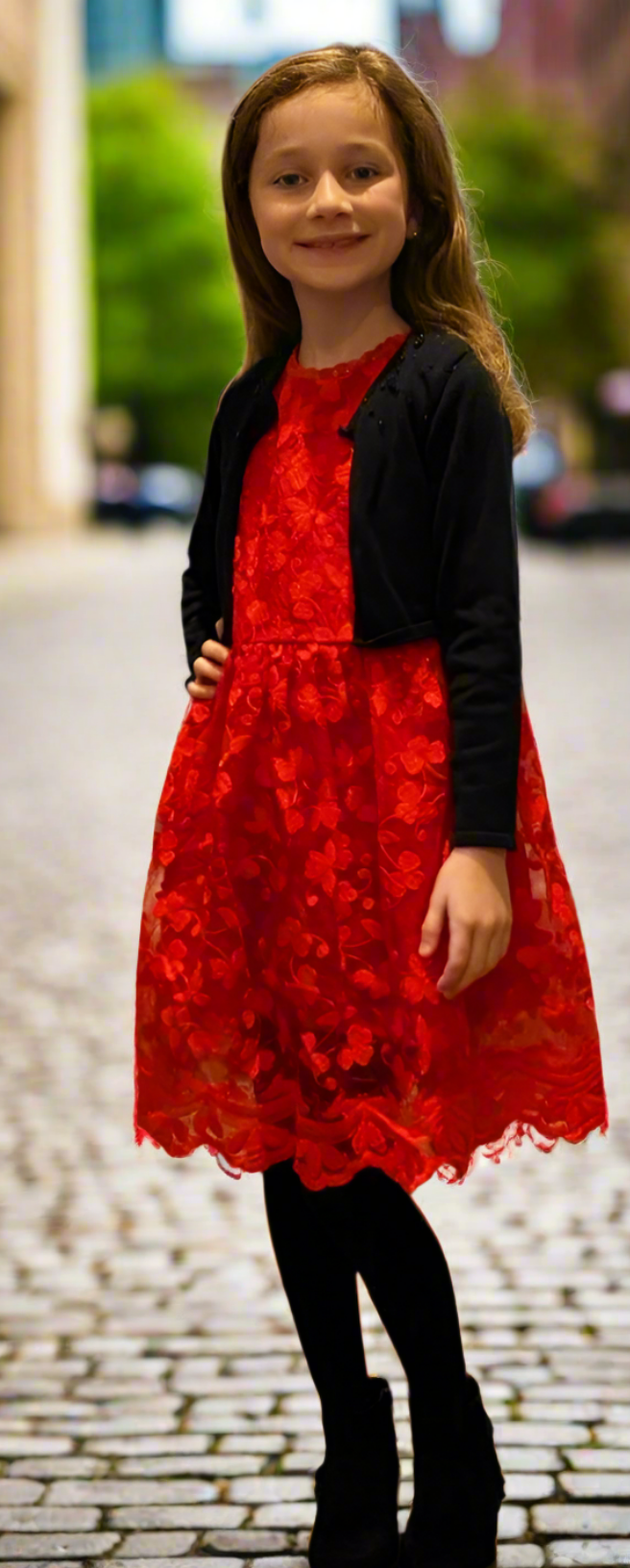 Festive Red Embroidered Dress (7/8) - On the Go with Princess O