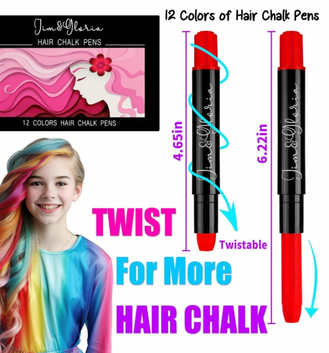 Hair Chalk Color Pens On the Go with Princess O