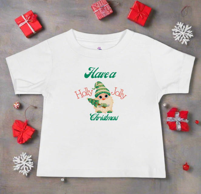Holly Jolly Christmas Gnome Toddler Tee
