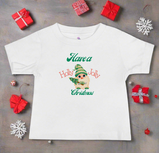 Holly Jolly Christmas Gnome Toddler Tee