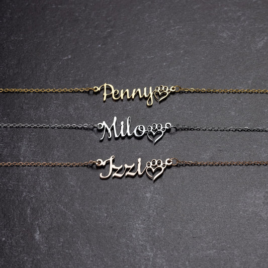 Personalized Paw Print 20" Necklace - On the Go with Princess O