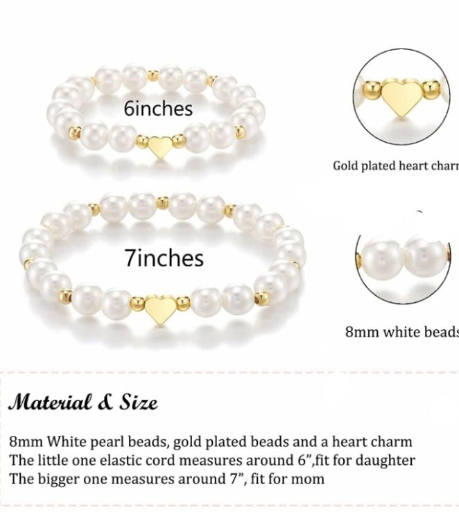 Mother and Daughter Natural Pearl Bracelets - On the Go with Princess O