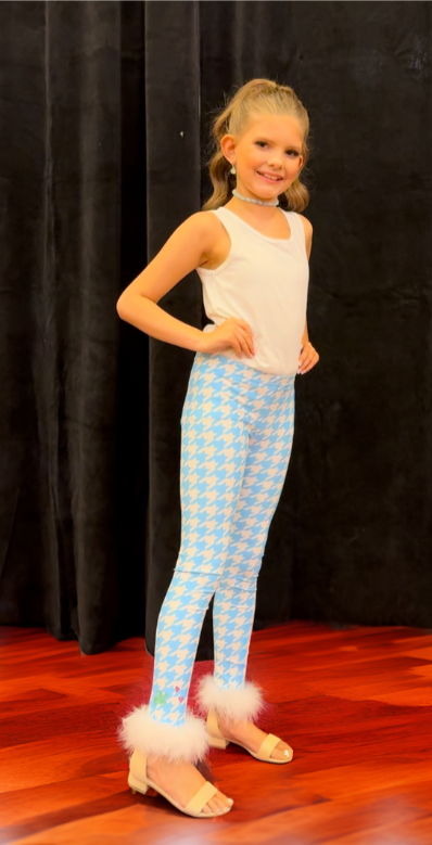 Girl's Turtle Houndstooth Leggings On the Go with Princess O