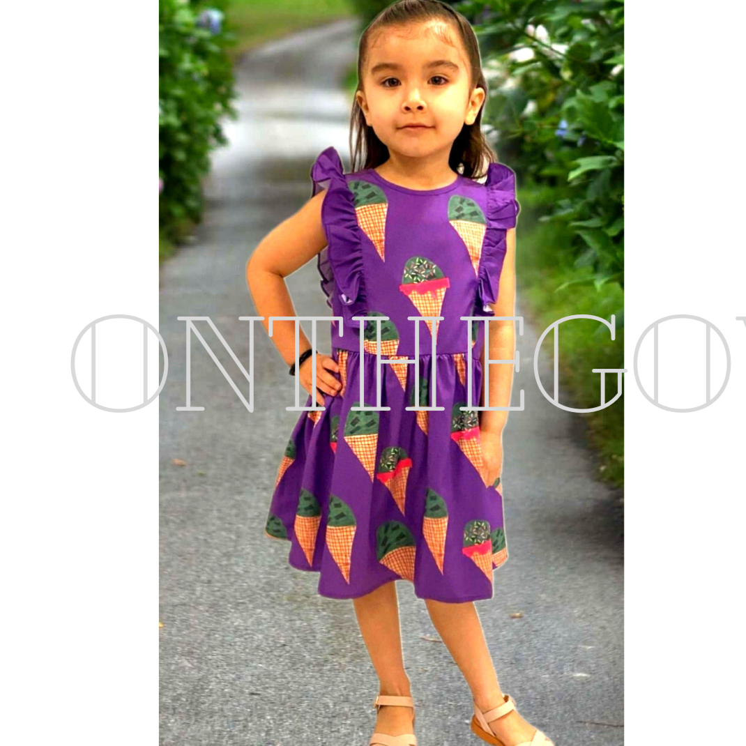 Purple Ice Cream Ruffle Dress - On the Go with Princess O