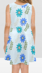 Blue Daisy Sleeveless Dress - On the Go with Princess O