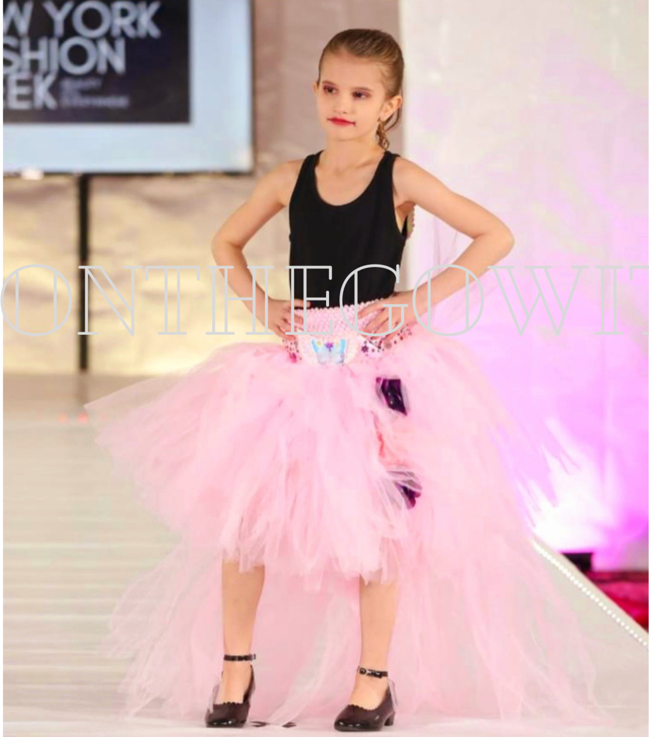 Blue Butterfly Pink High Low Tulle Satin Tutu - On the Go with Princess O