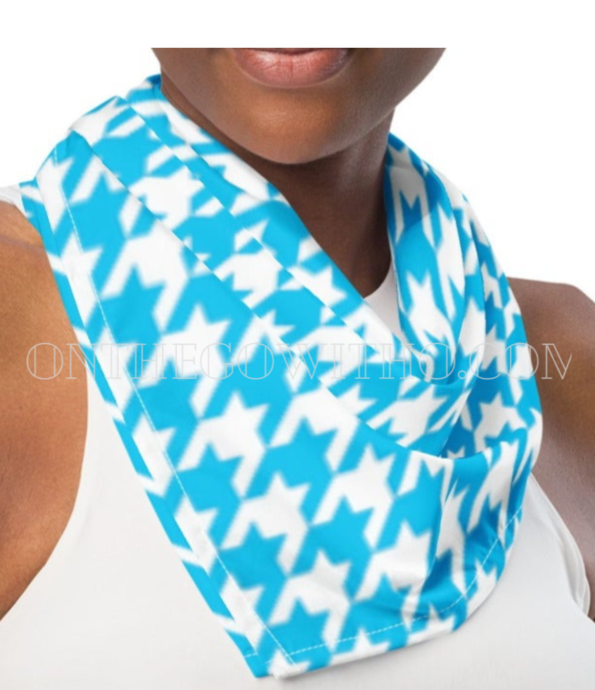 Houndstooth Pink or Blue Bandana - On the Go with Princess O