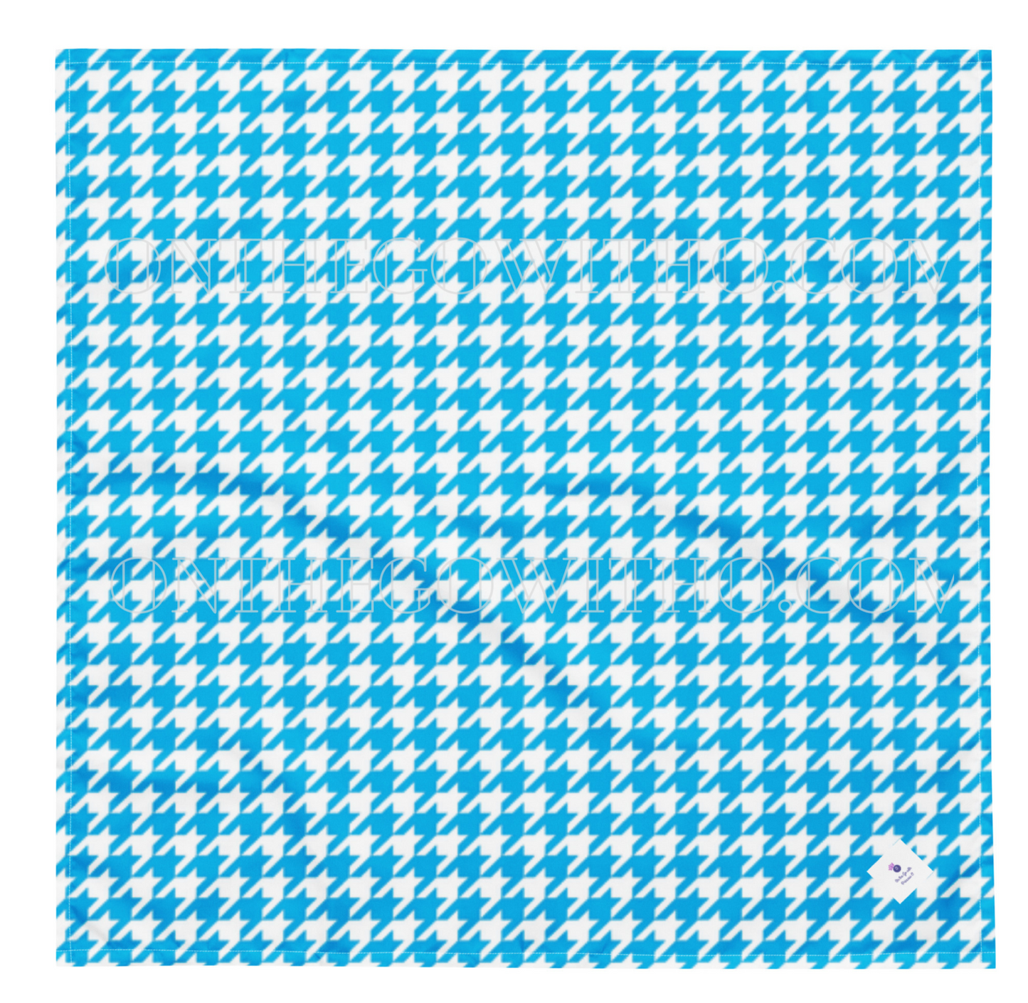 Blue Houndstooth Bandana On the Go with Princess O