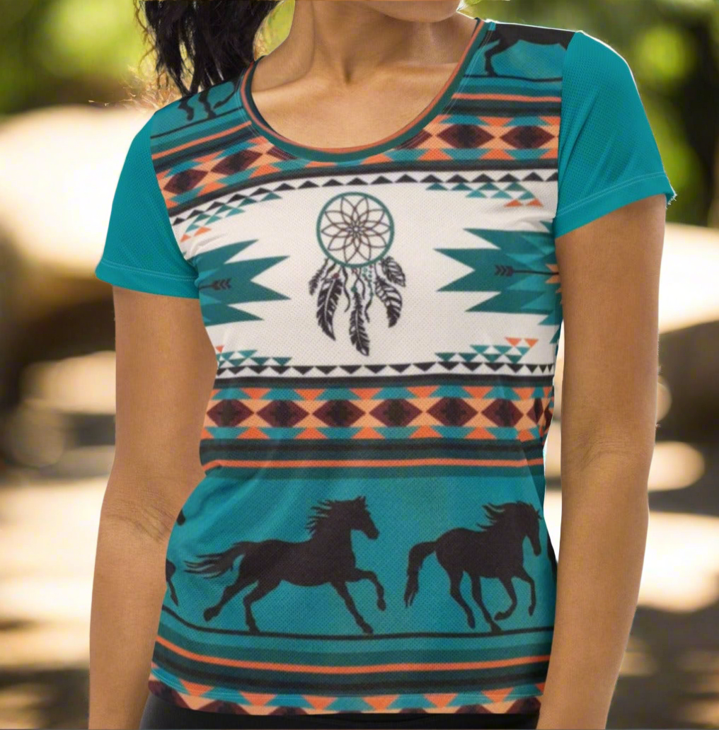 Yellowstone Native Horse Womens Tee - On the Go with Princess O