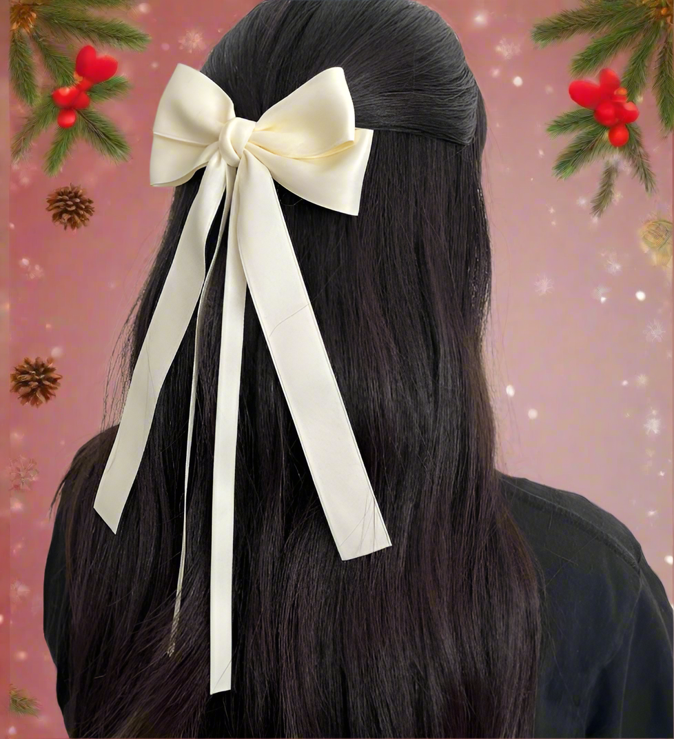 2 Satin Hair Ribbon Bows