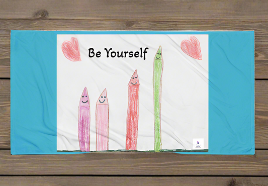 Be Yourself Lg. Beach Towel 2.5ft x 5ft - On the Go with Princess O