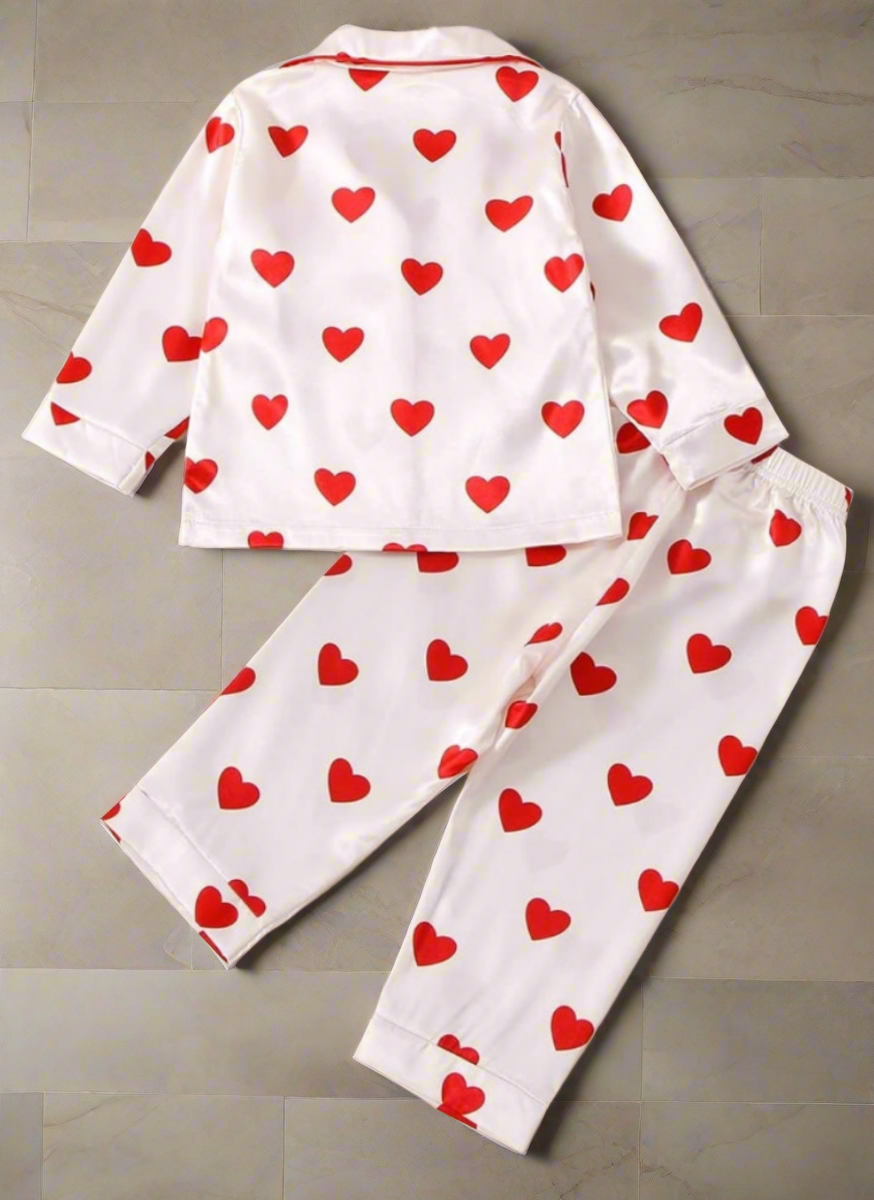Satin Heart Pajamas for Toddlers On the Go with Princess O