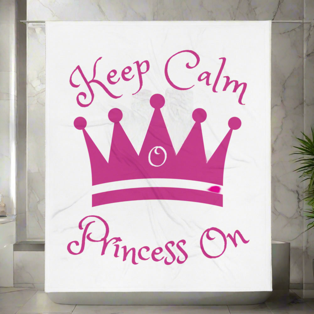 Keep Calm Princess On Beach Blanket 5ft x 4ft