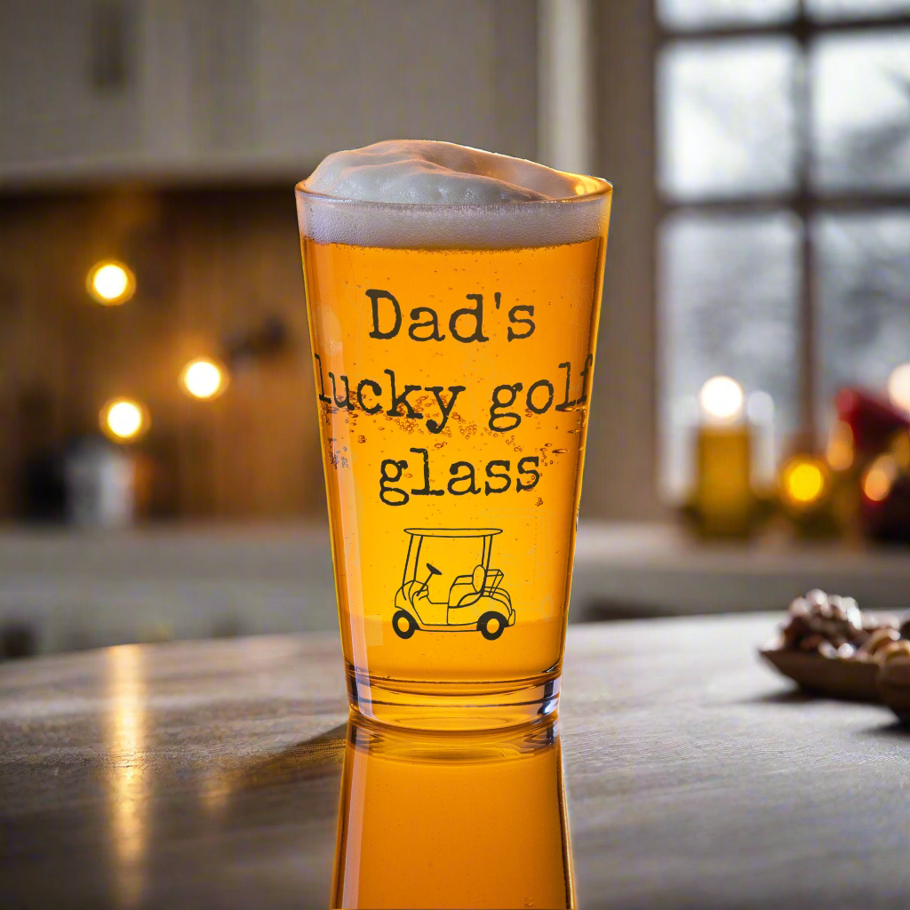 Dad's Lucky Golf Shaker Glass 16oz - On the Go with Princess O
