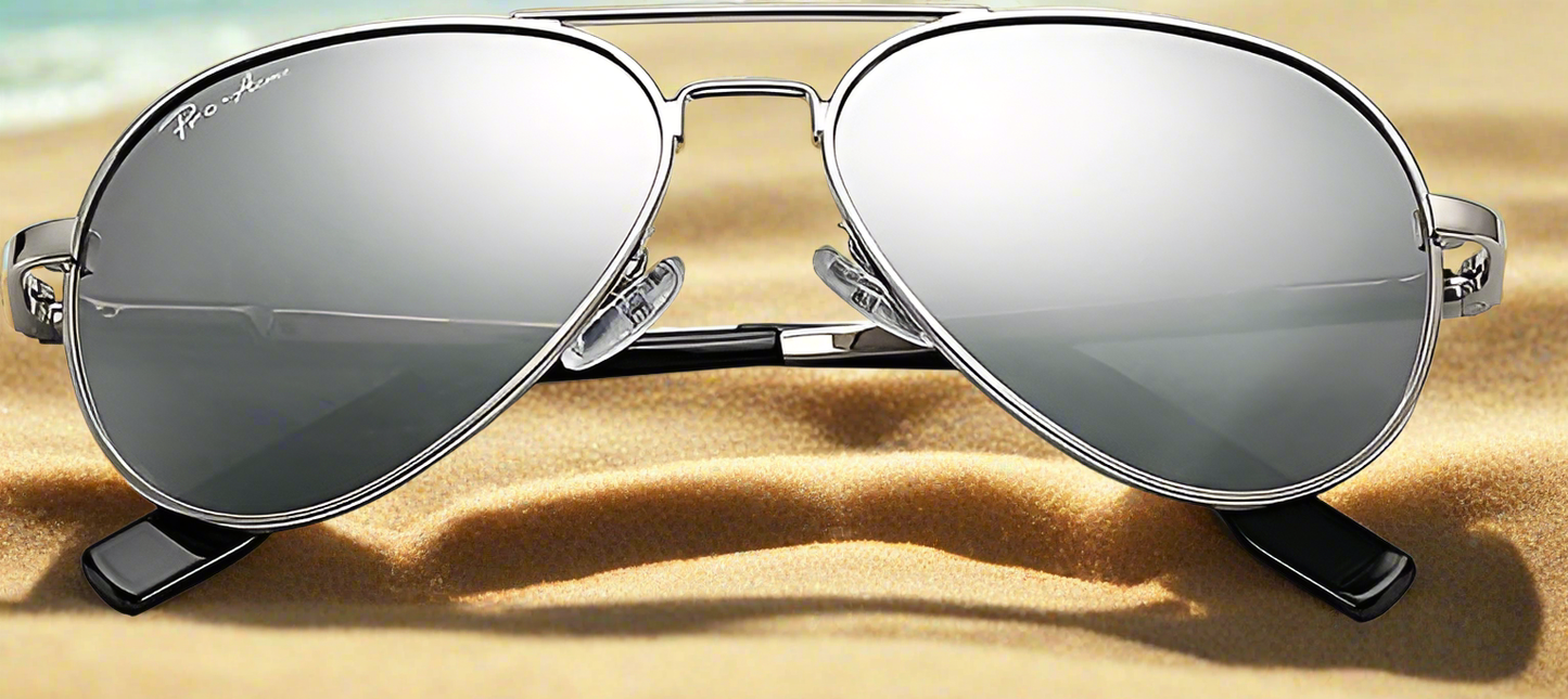 Classic Silver Polarized Aviator Sunglasses for Kids
