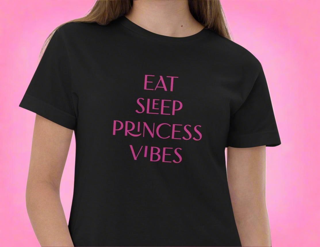 Eat Sleep Princess Vibes Girls Tee On the Go with Princess O
