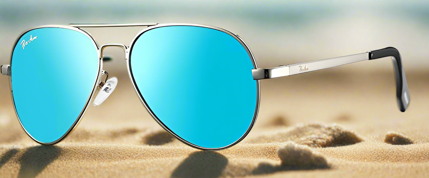 Classic Blue Polarized Aviator Sunglasses for Kids