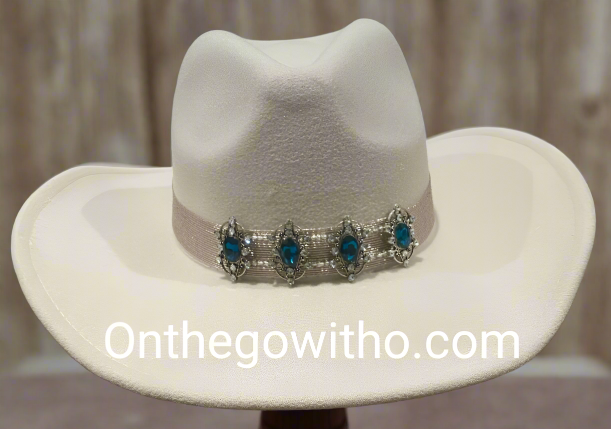 Yellowstone Sapphire & Rhinestone Cowgirl Hat - On the Go with Princess O