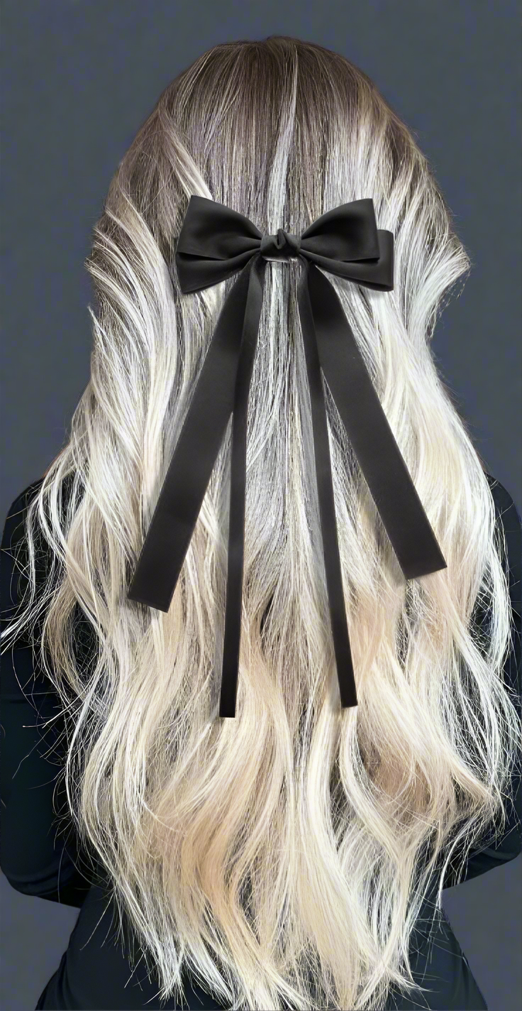 2 Satin Hair Ribbon Bows