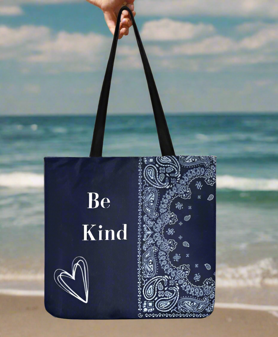 Be Kind Canvas Travel Tote Bag On the Go with Princess O