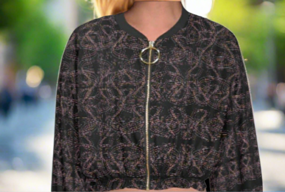 Chiffon Cropped Bomber Jacket Juniors Women