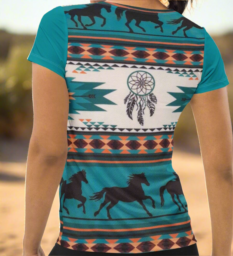 Yellowstone Native Horse Womens Tee On the Go with Princess O