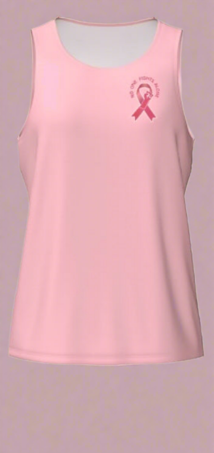 NO ONE FIGHTS ALONE PINK TANK TOP
