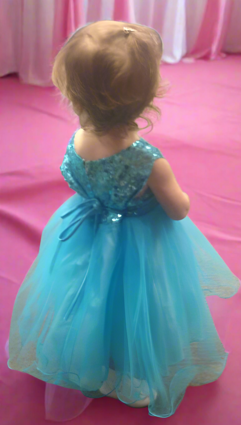 Turquoise Sequin & Tulle Fancy Dress - On the Go with Princess O