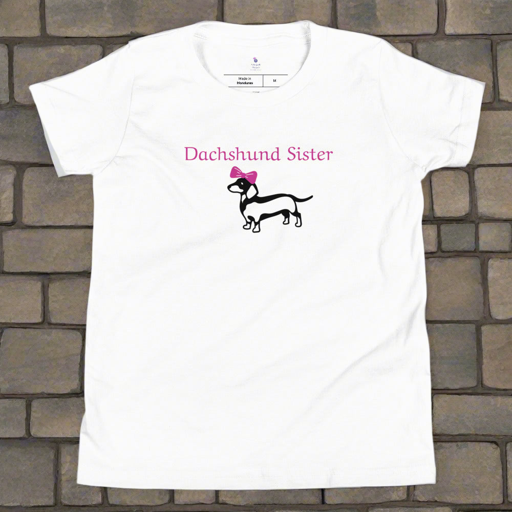 Dachshund Sister Girls Tee - On the Go with Princess O