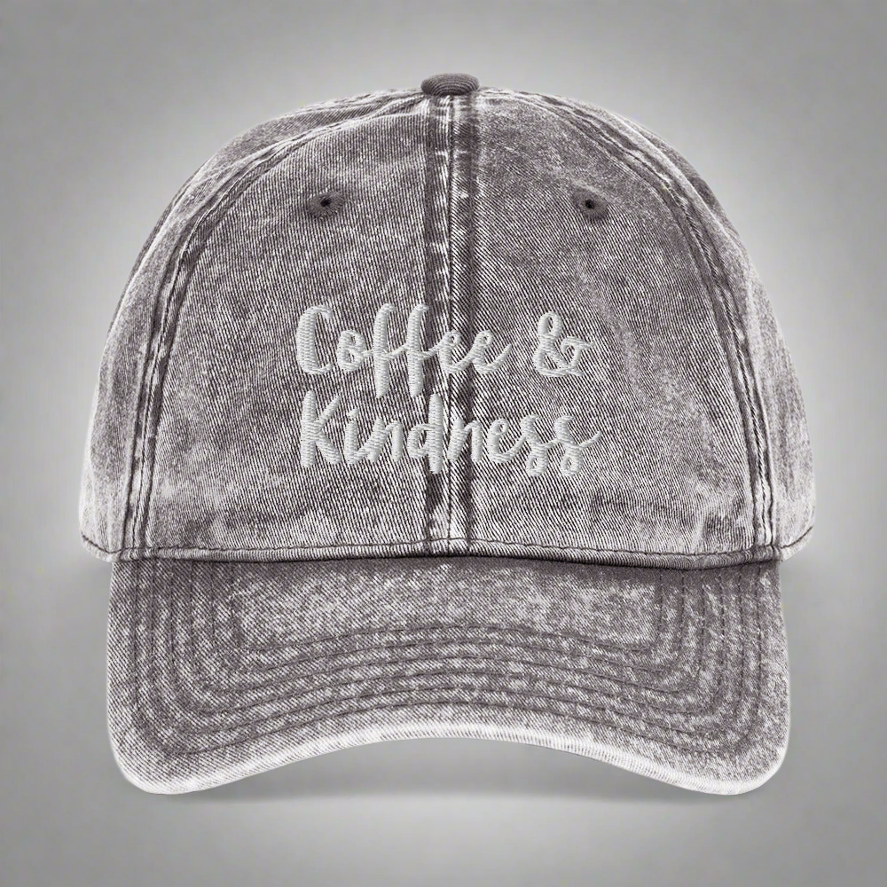 Coffee & Kindness Denim Hat - On the Go with Princess O
